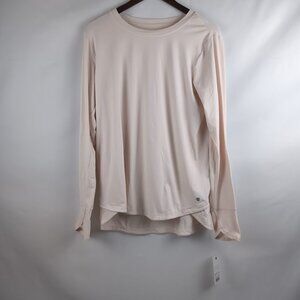 NEW Apana Women's Pink Long Sleeve Shirt Sporty Athletic Top Breathable, Large